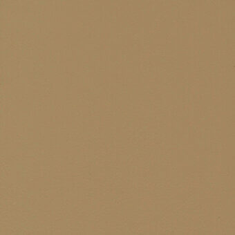 Tan leather material with a matte texture, displaying a uniform color and subtle surface detail; brand text imprinted lower right.